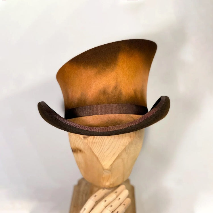 Best-selling Fashionable Wool Hat With A Turned-up Felt Brim