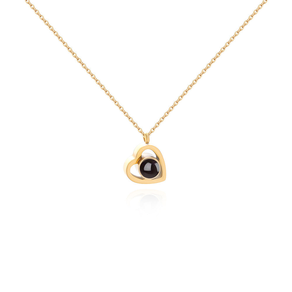 Factory Europe And The United States Cross-border 100 Languages Necklace Female Projection Set D High-definition Photos Valentine's Day Tanabata Gift