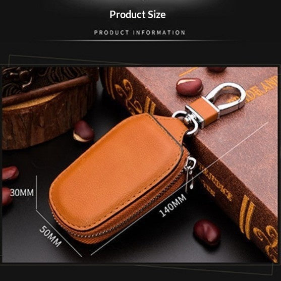 Solid-color Minimalist Leather Universal Car Key Case