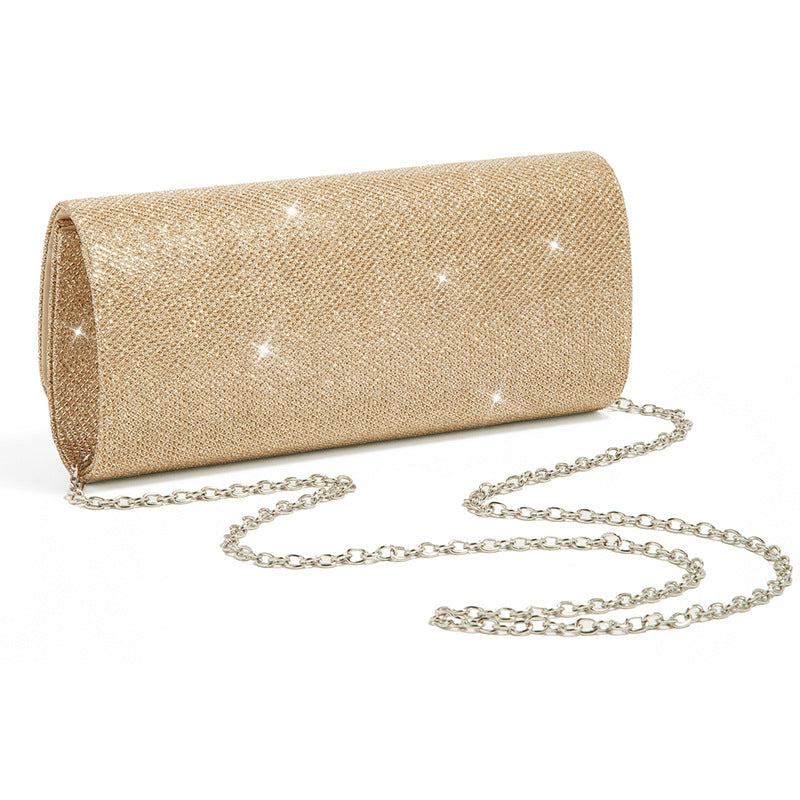 Womens Shimmering Pleated Evening Bag Party Handbag Crossbody Bag Formal Clutch