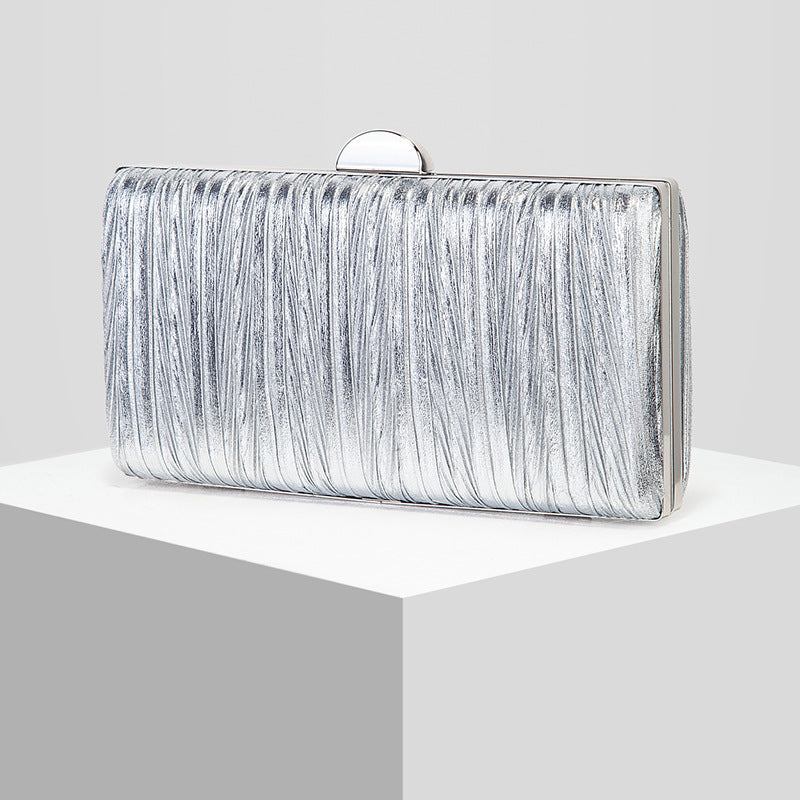 New Womens Pleated Evening Clutch Bag
