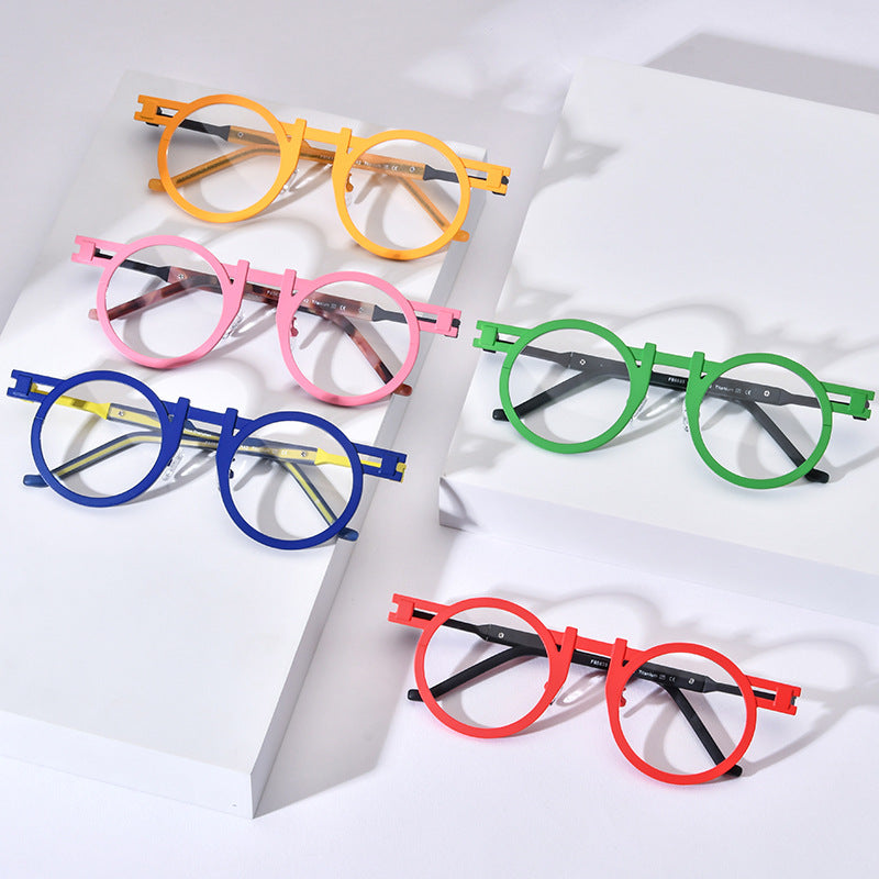 Colorful Ultra-light Pure Titanium Round Eyeglass Frames