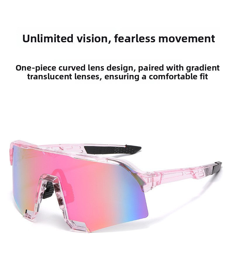 Wraparound Shield Sports Sunglasses Uv400 Protective Mirrored Lens Lightweight Transparent Frame Eyewear Non Slip Temple Tips Suitable For Cycling,fishing,running And Various Outdoor Sports Activities