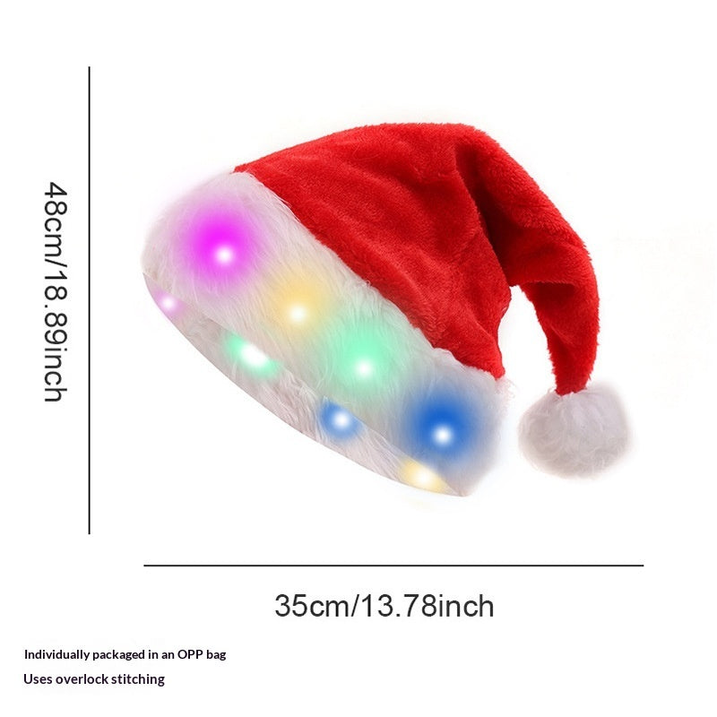 Christmas Party Plush Glowing Christmas Hat For The Elderly