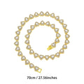 Heart-shaped Heart-shaped Diamond-studded Cuban Necklace