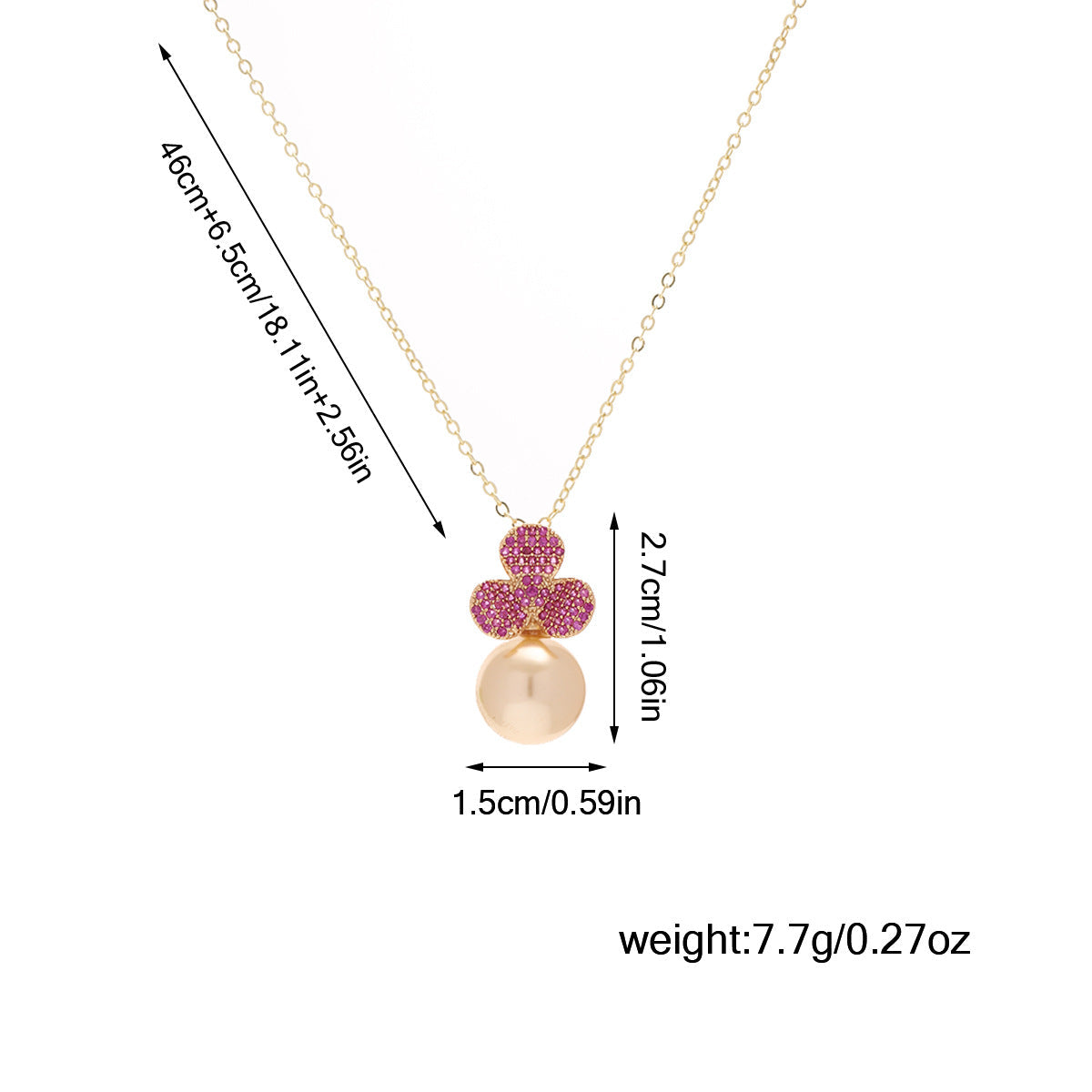 Fashionable And Exquisite Zircon Flower Pearl Earrings French High-End Design Necklace Light Luxury Temperament Internet Celebrity Set For Women