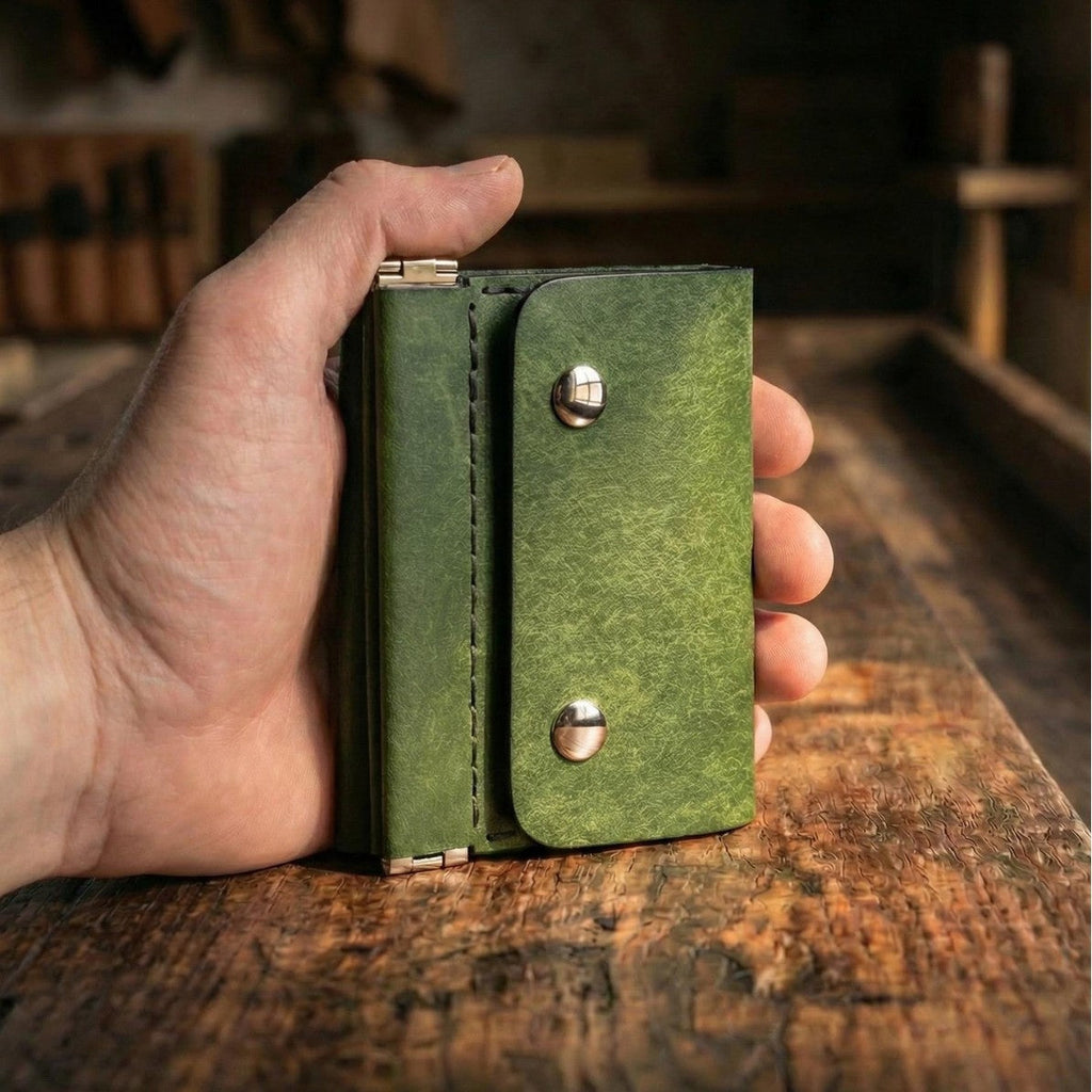 Retro Compact Leather Tri-Fold Wallet
