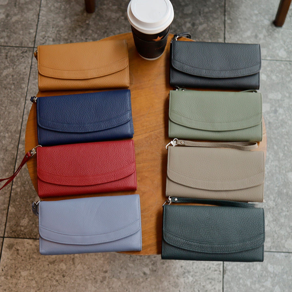 Long Womens Genuine Leather Clutch Bag