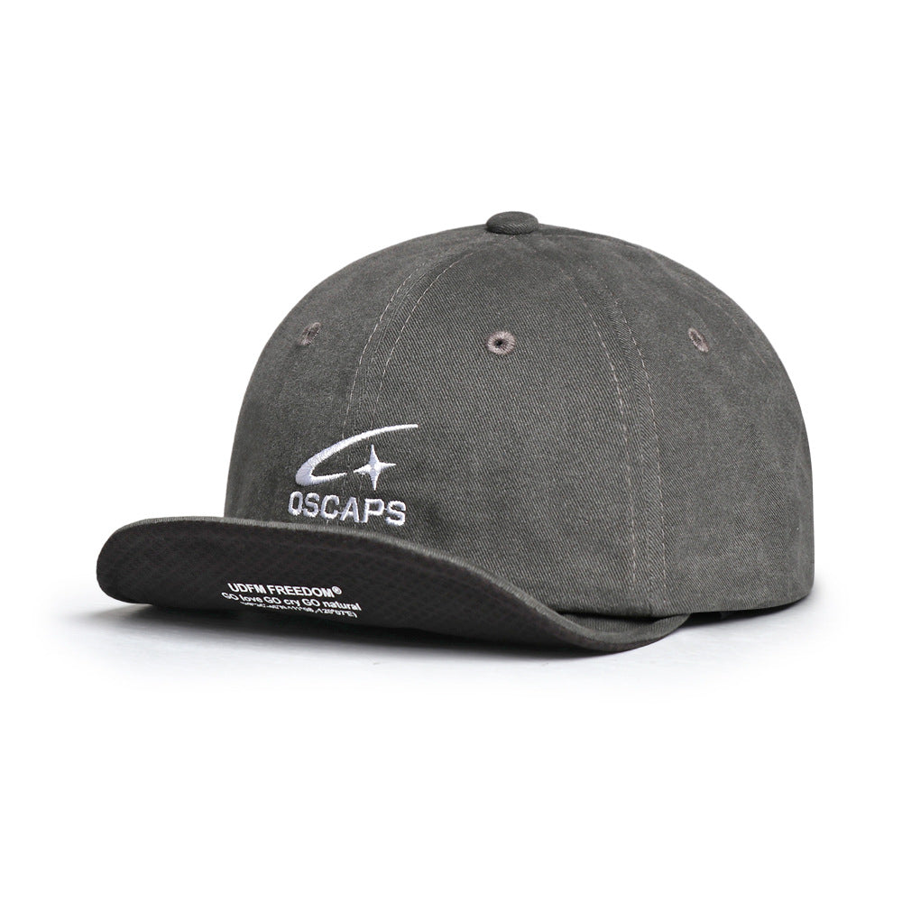 Japanese-style Soft-brimmed Color-matched Letter Baseball Cap With A Soft Top, Casual Fedora Hat, Retro Casual Cap With A Brim