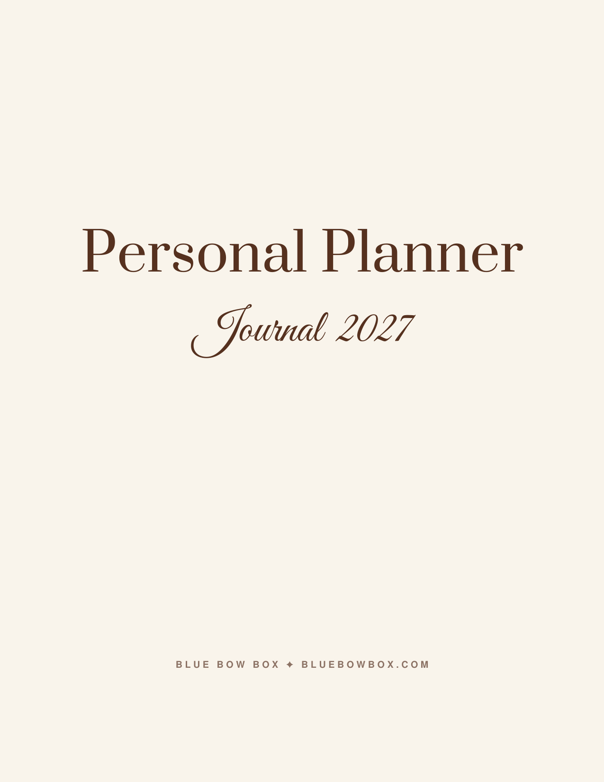 2027 Personal Planner