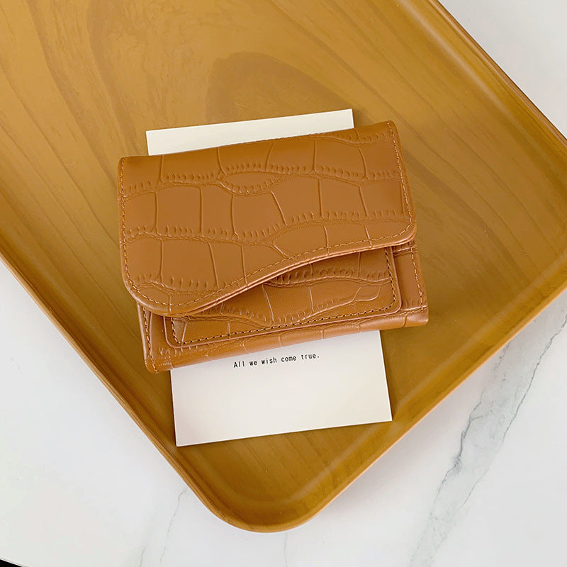 Short Fashionable Multi-color Cardholder With Zipper For Women