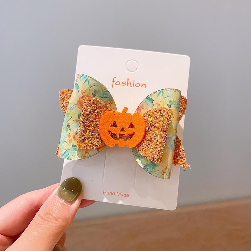 Halloween Children's Hair Accessories Pumpkin Ghost Funny Handmade Hair Clips