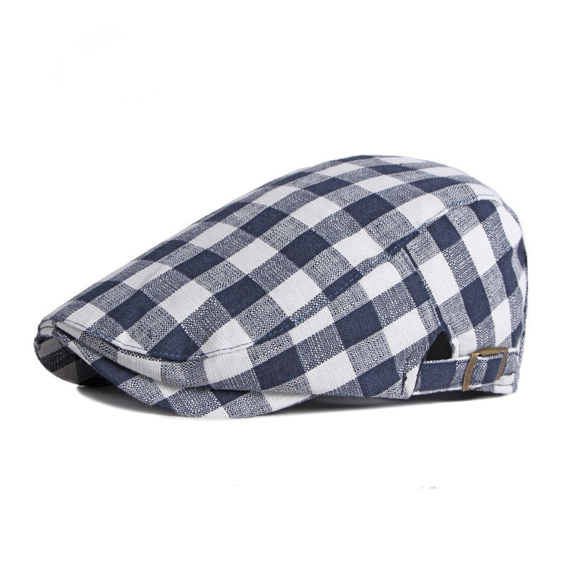 Korean-style Fashionable Plaid Beret For Women