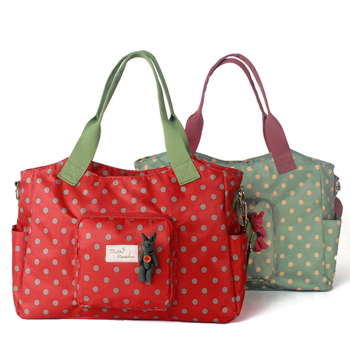 Polka-dot Cute Little Bear Hand-carrying Mommy Bag