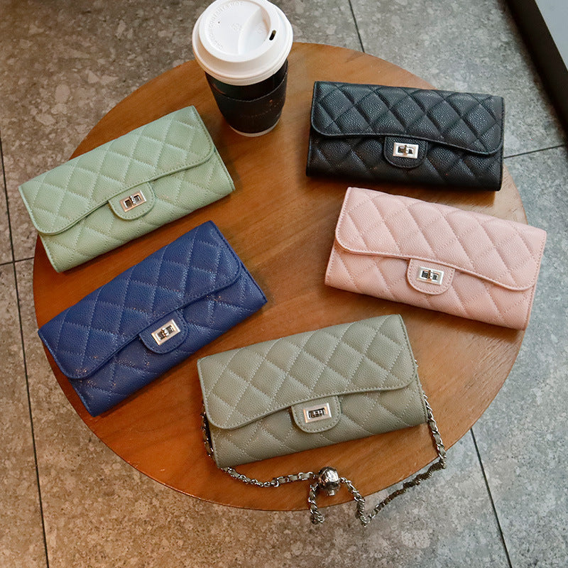 New Long Genuine Leather Womens Wallet