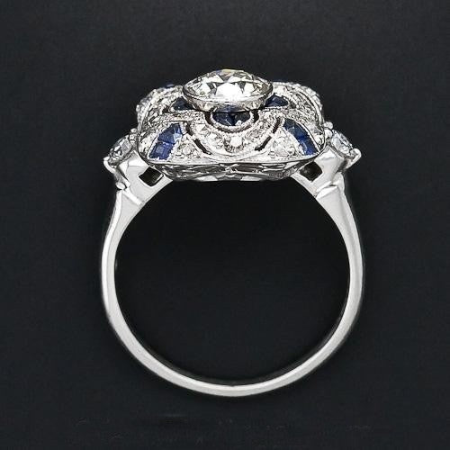 Sanjie Sapphire Ring Women's European And American Boutique Jewelry Engagement Ring Platinum Electroplating High-End Jewelry Holiday Gift