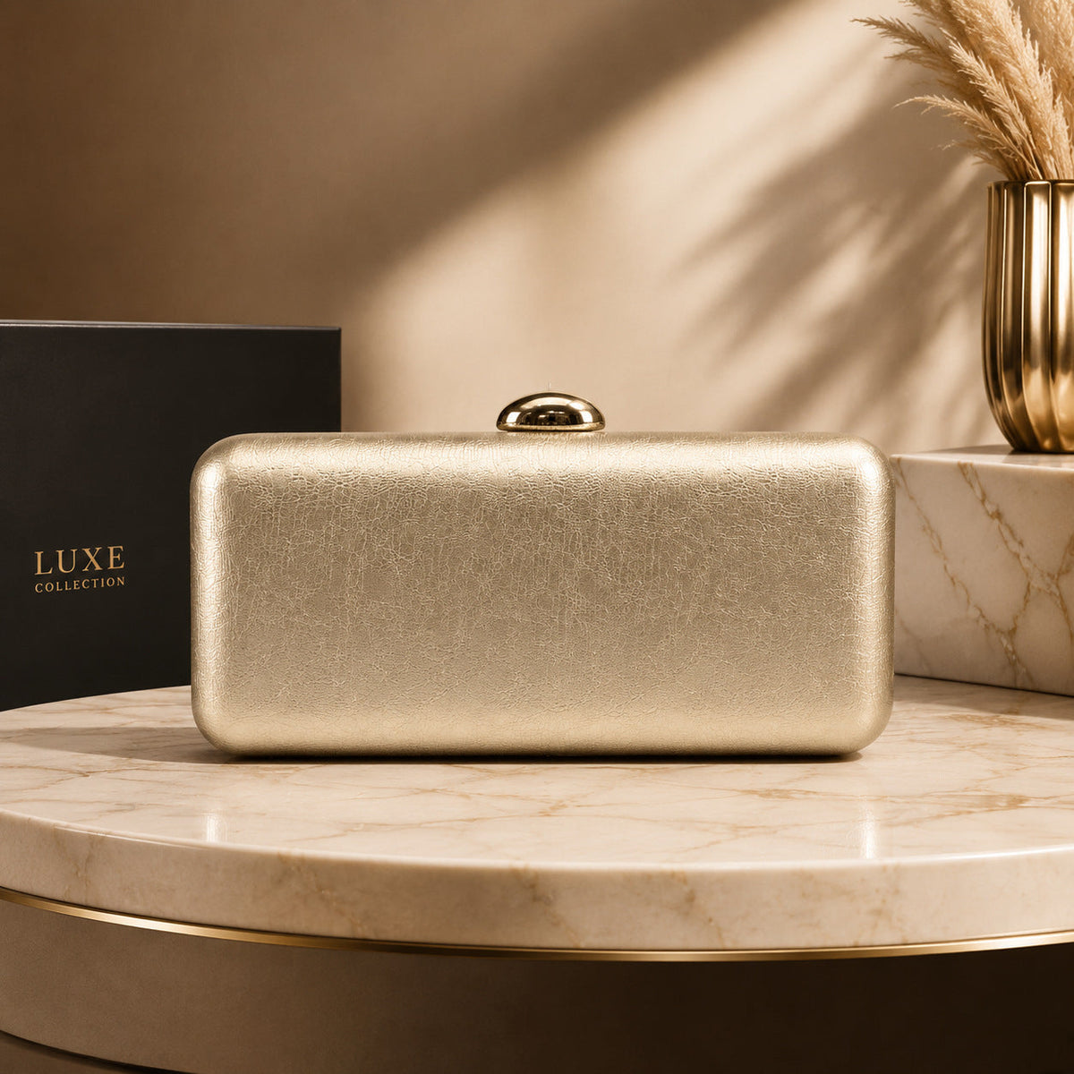 Luxury Evening Clutch For Women, New Metallic Texture Handbag, Simple And Stylish Banquet Bag, High-end Small Square Bag