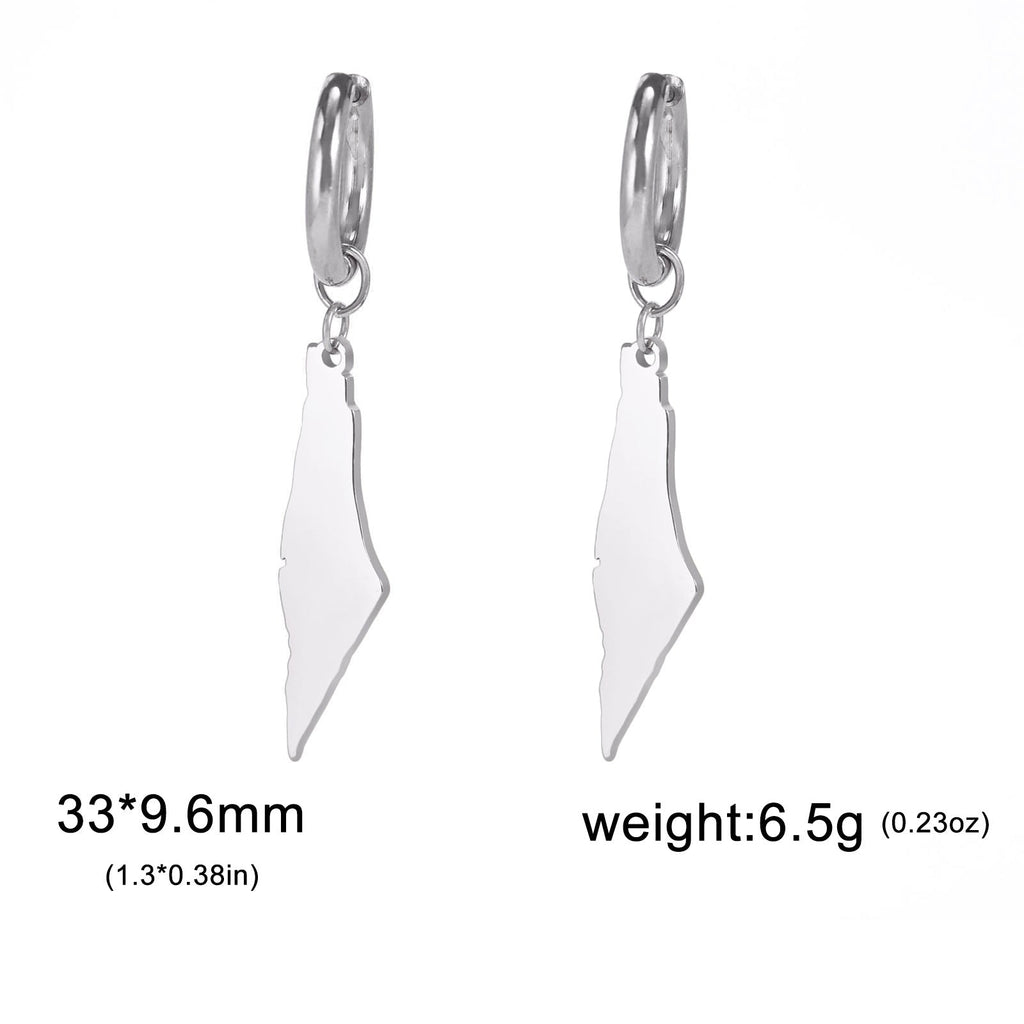 Titanium Steel Cut Polished Irregular Solid Mountain-shaped Earrings