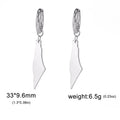 Titanium Steel Cut Polished Irregular Solid Mountain-shaped Earrings
