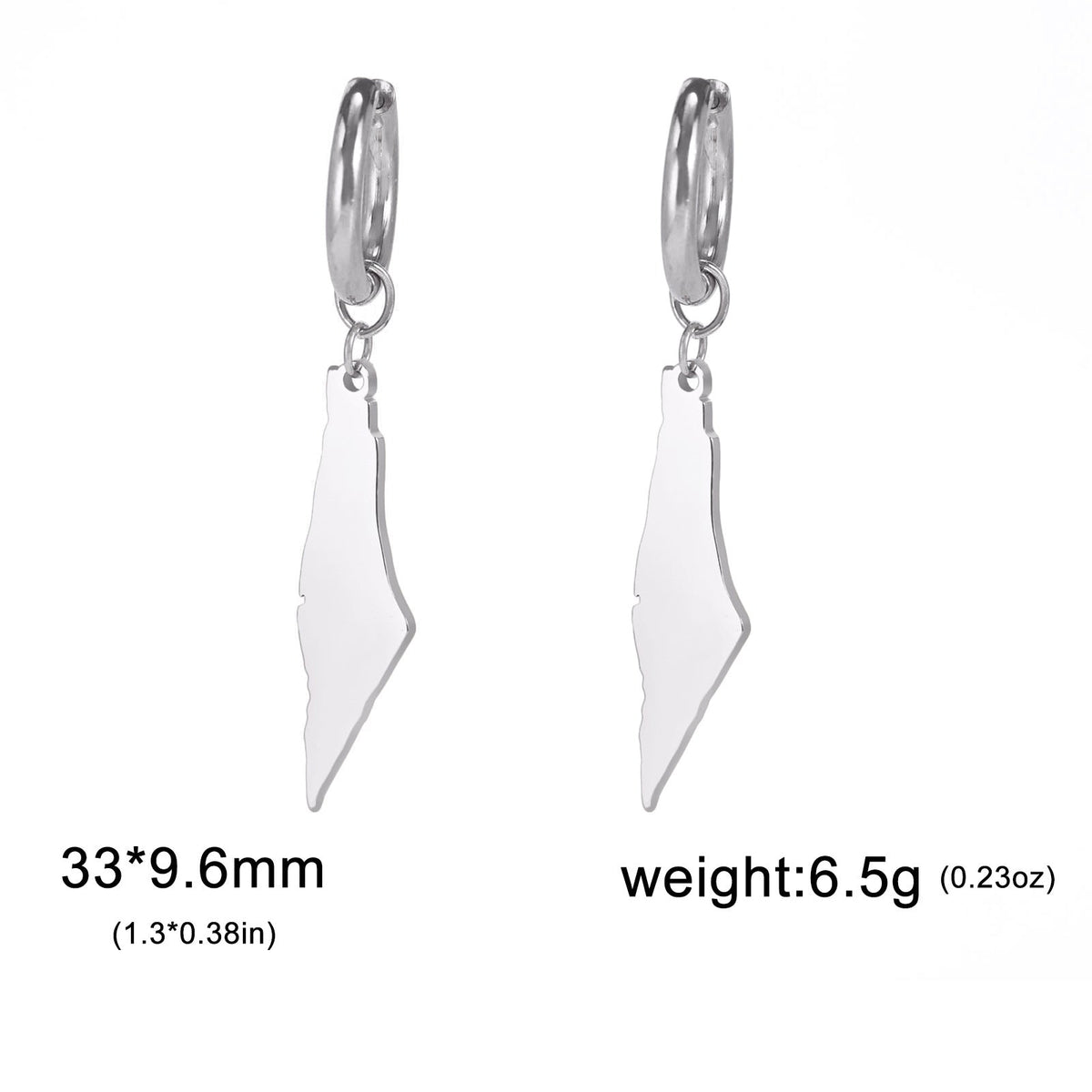 Titanium Steel Cut Polished Irregular Solid Mountain-shaped Earrings