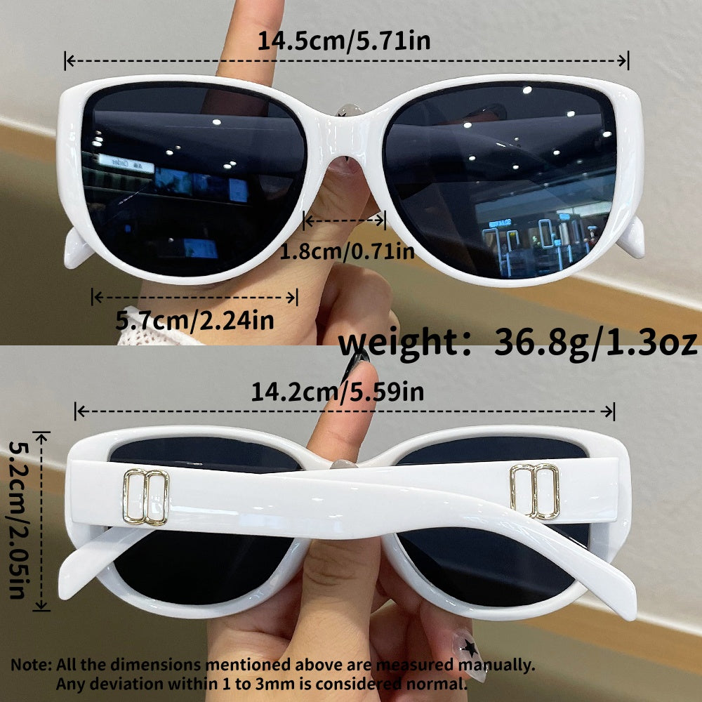 Large Frame Cat-eye Sunglasses, Fashionable And Slimming Sunglasses, Protect Against UV Rays During Outdoor Activities, Simple And Trendy Frame Design, Multiple Color Options Available, Free Portable