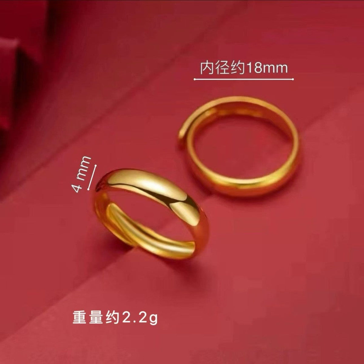 Vietnamese Gold-Plated Rings With Pigeon Egg-Shaped Designs, Fortune And Prosperity Symbols, And Coin Inlays, Floral Designs, Factory Direct Supply, One-Piece Dropshipping