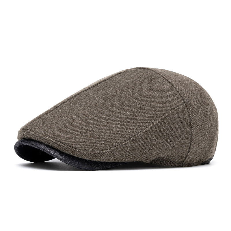 Autumn And Winter Fleece-Lined Warm Retro Peaked Beret