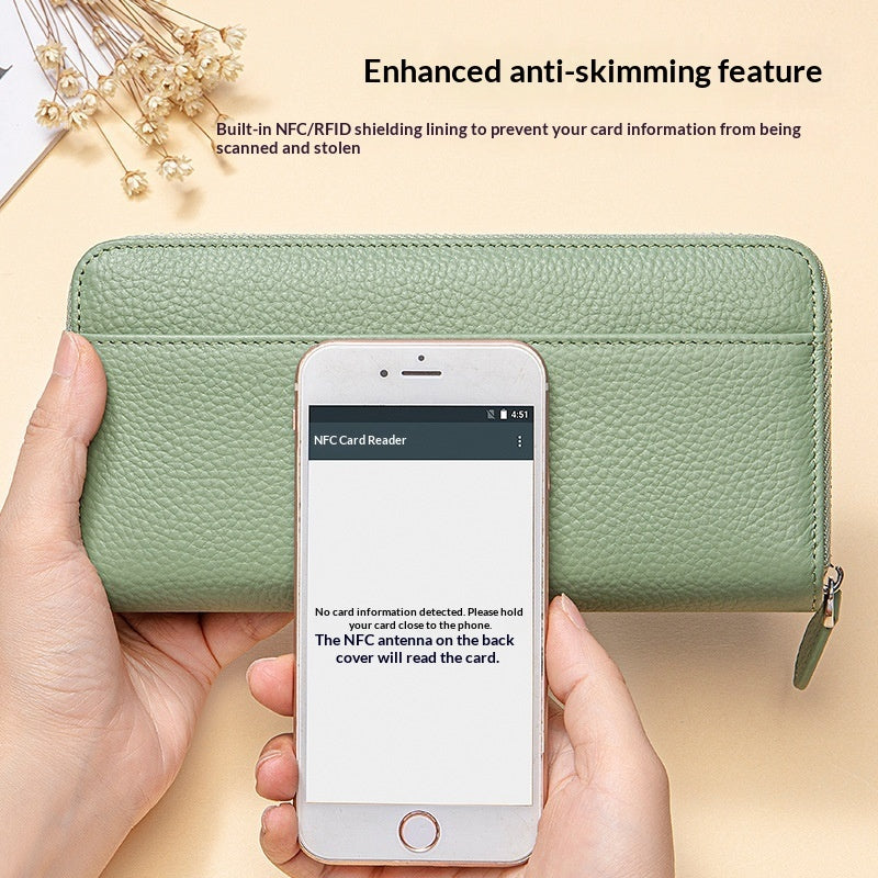 Large-capacity Women's Wallet Made Of Top-layer Cowhide