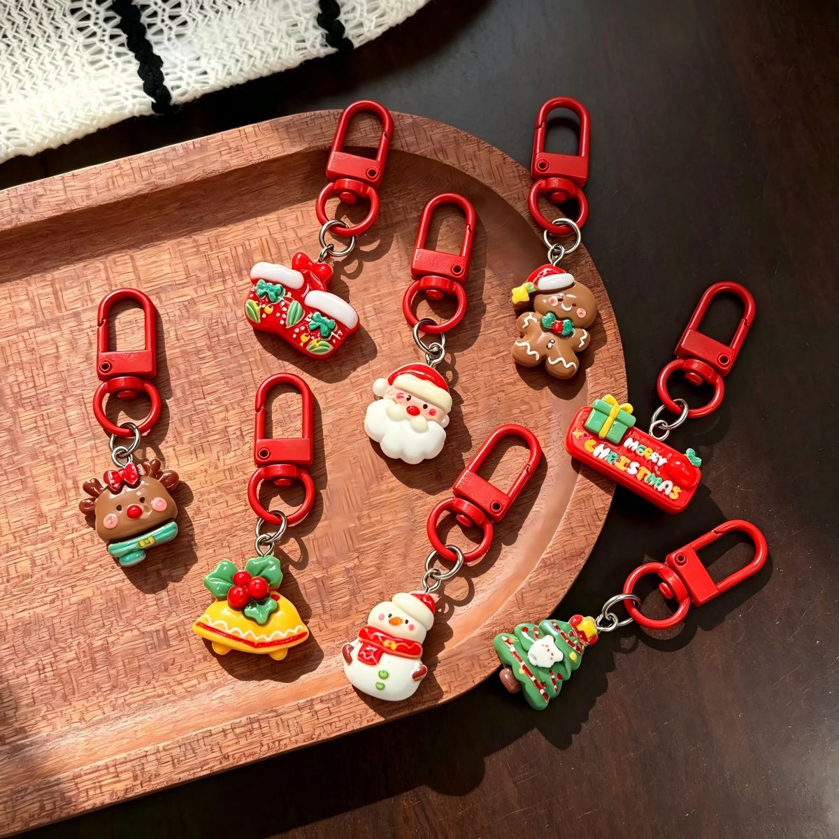 Christmas-themed Cartoon Keychain Pendant