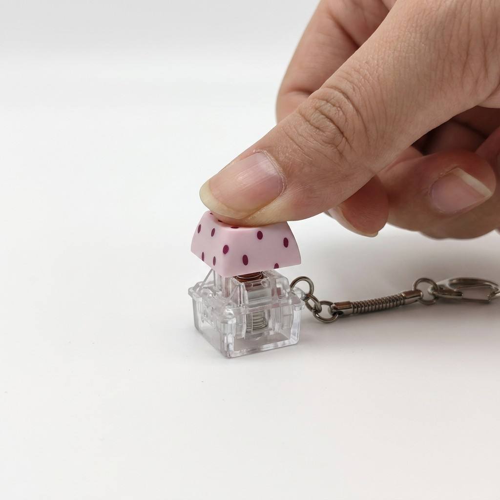 Dragon Fruit Polka Dot Key Stress-relief Toy Mechanical Keyboard Tester Luminous Stress-relief Key Keyboard Keychain Accessory