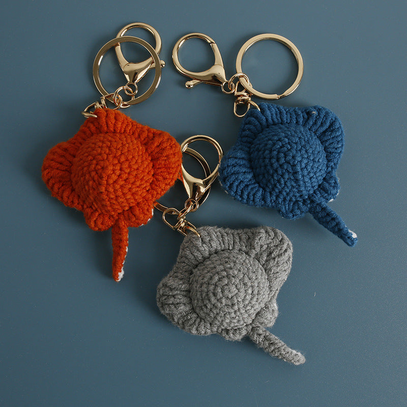 Hand-knitted Yarn Crocheted Stingray Keychain