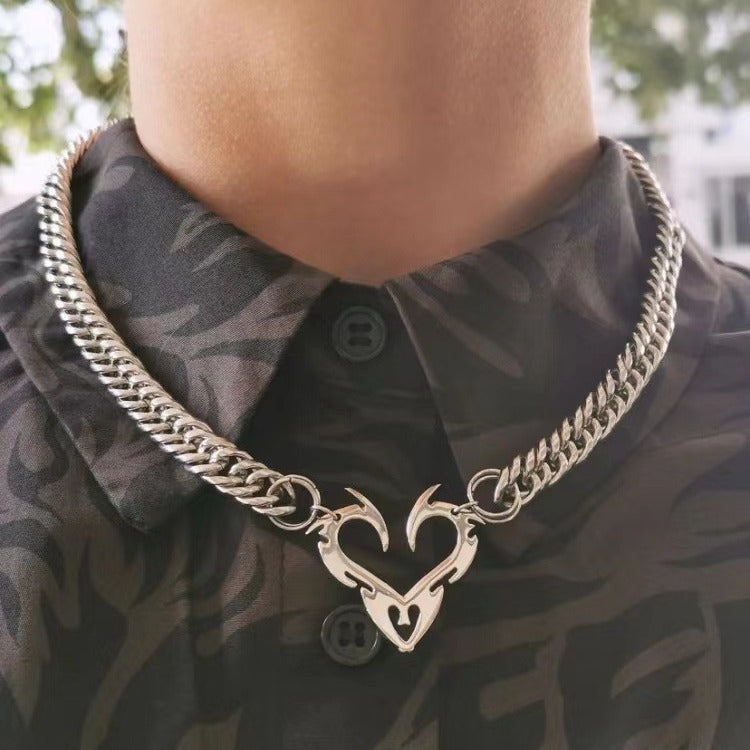 Women's AutumnWinter Heart-Shaped Pendant Necklace