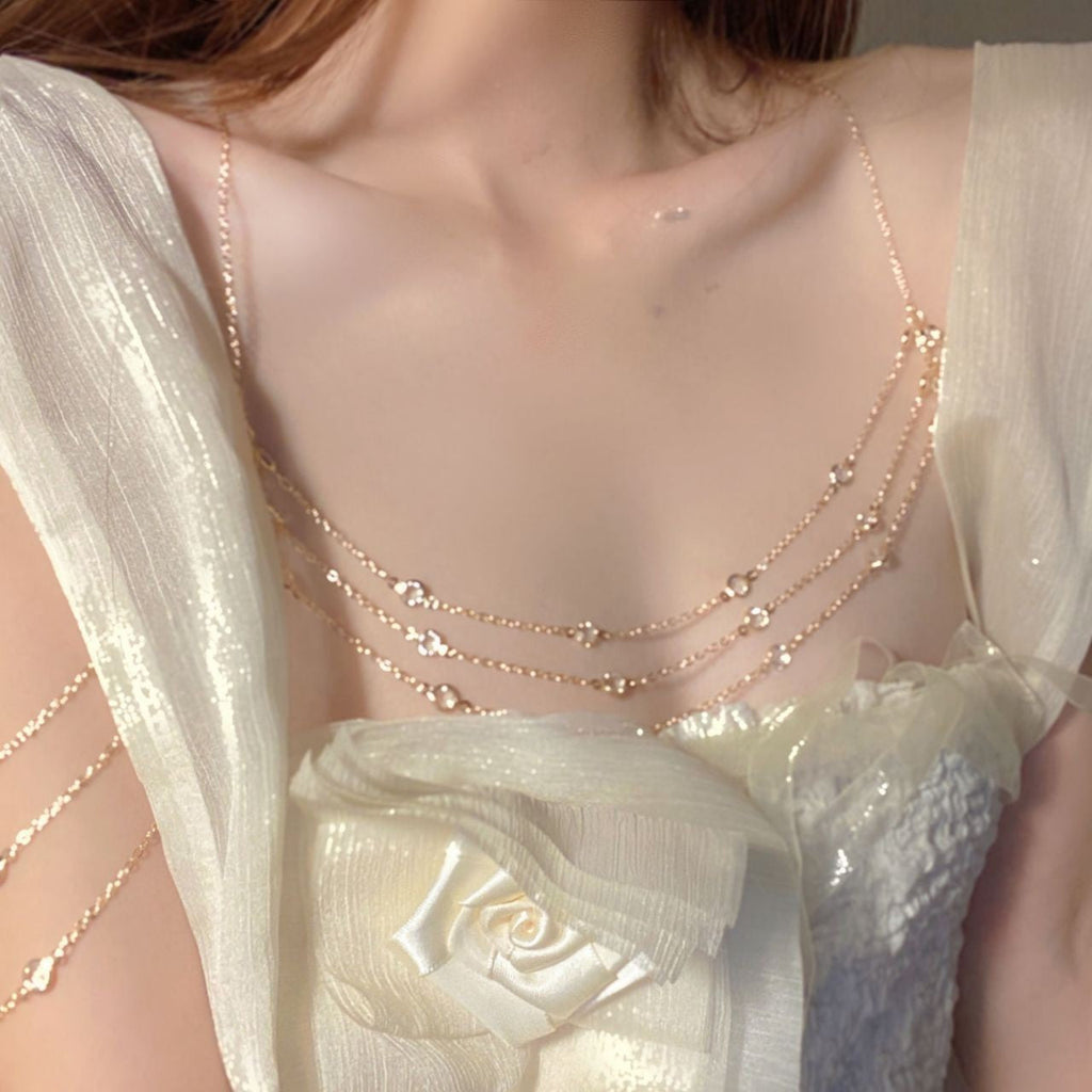 Women's Multi-layered Fully Diamond-studded Body Chain