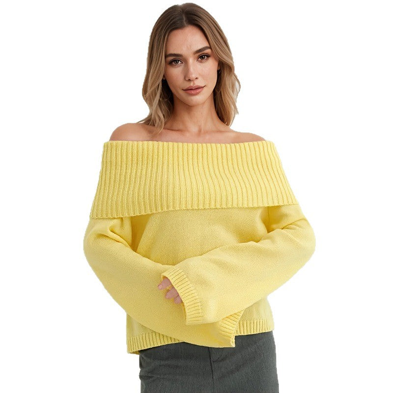 Women's Off-shoulder Casual Loose-fit Pullover Sweater
