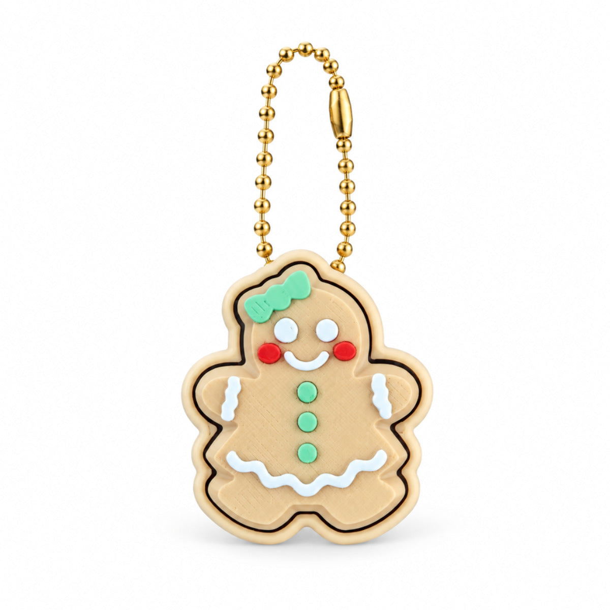 3D-printed Gingerbread Man Pendant Christmas Tree Ornament Creative Indoor Christmas Decoration Keychain