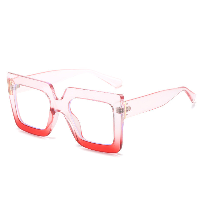 Ladies' Fashionable Thick Square Simple Large Frame Glasses