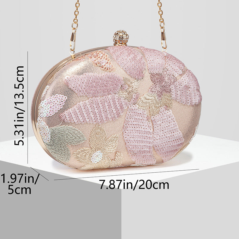 Beaded Embroidery Evening Clutch Bag For Women