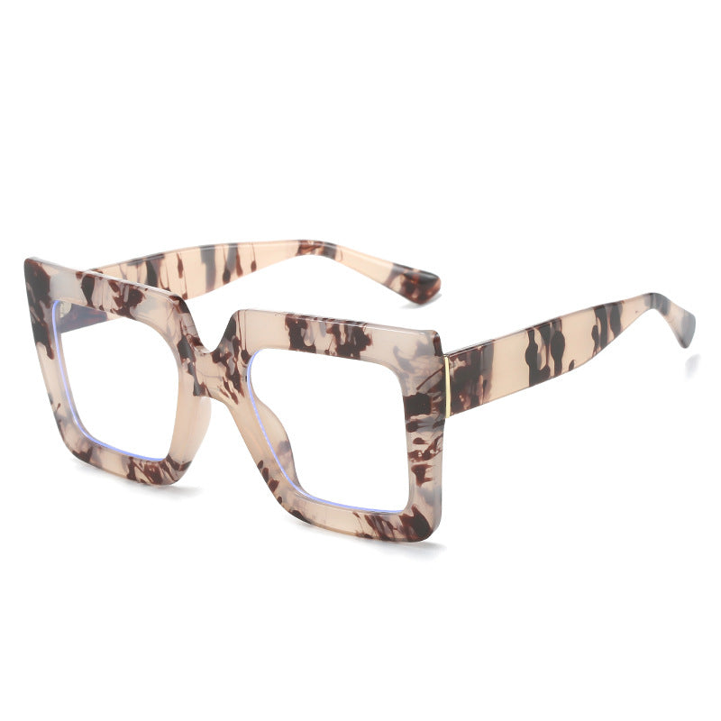 Ladies' Fashionable Thick Square Simple Large Frame Glasses