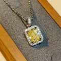 Western-style Light-luxury Intricately Crafted Square Necklace