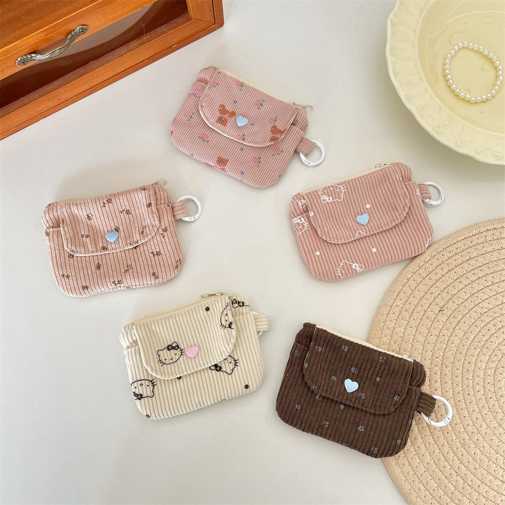 Corduroy Printed Coin Purse For Women