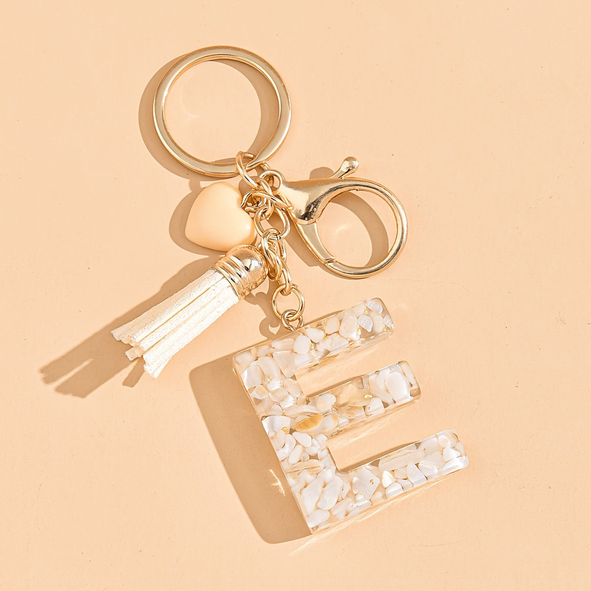 Letter Heart Tassel Keychain Bag