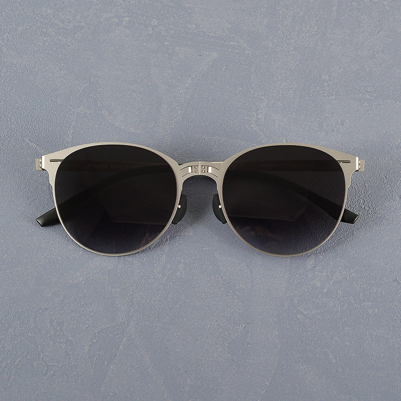 Lightweight Folding Men's Stainless Steel Fashion Vintage Sunglasses
