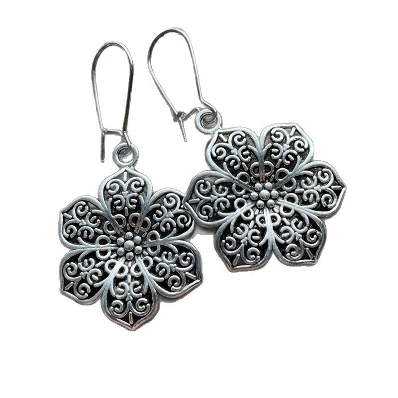 Retro Hollow Flower Earrings For Women