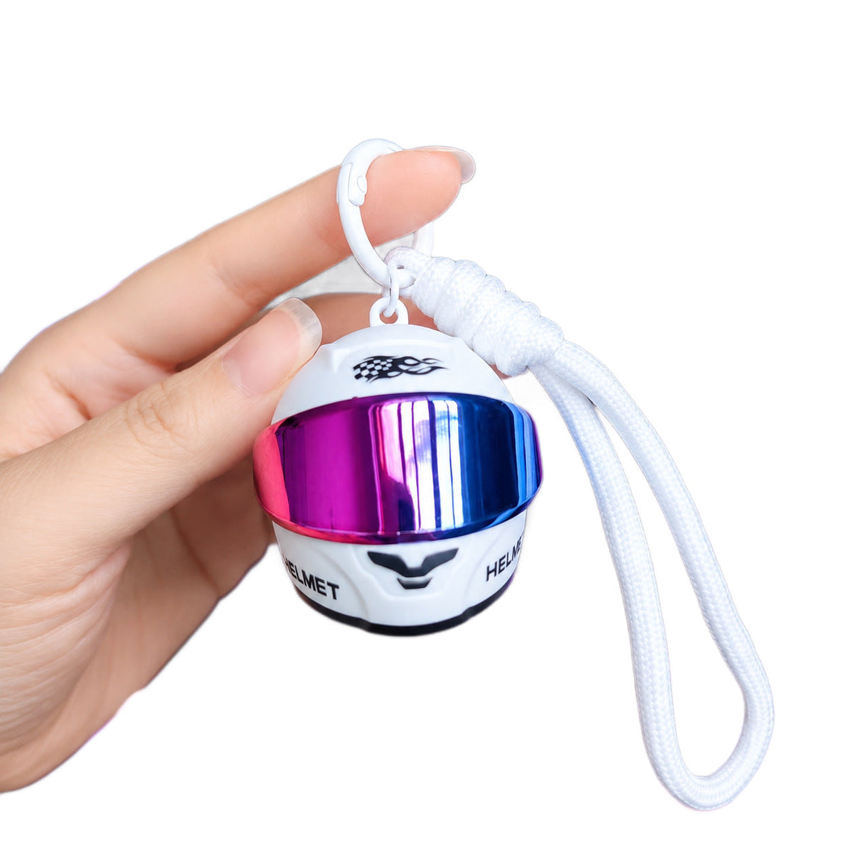 Trendy Cool Glowing Motorcycle Helmet Keychain Pendant