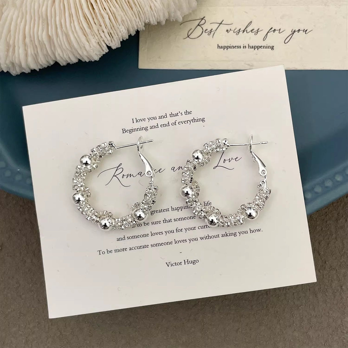 Fashionable And Simple Metal-Like Circular Silver Needle Earrings, Korean Style Influencer Picks, 18K Gold Earrings For Women