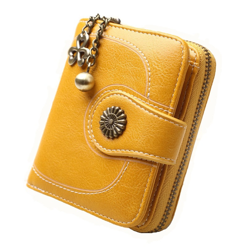 Women's New Coin Purse Cross Border Source Oil Leather Clutch Retro Oil Wax Leather Coin Bag Card Holder Card Holder H828