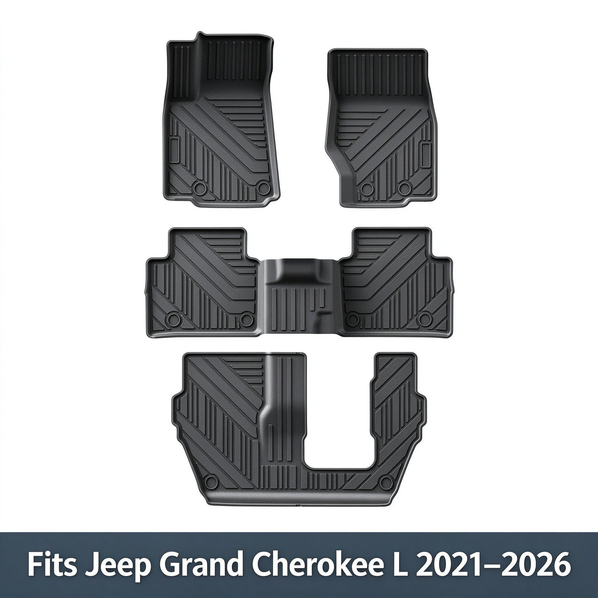 Full TPE Car Floor Mats For Grand Cherokee L 2021-2026, Custom Fit Floor Liners