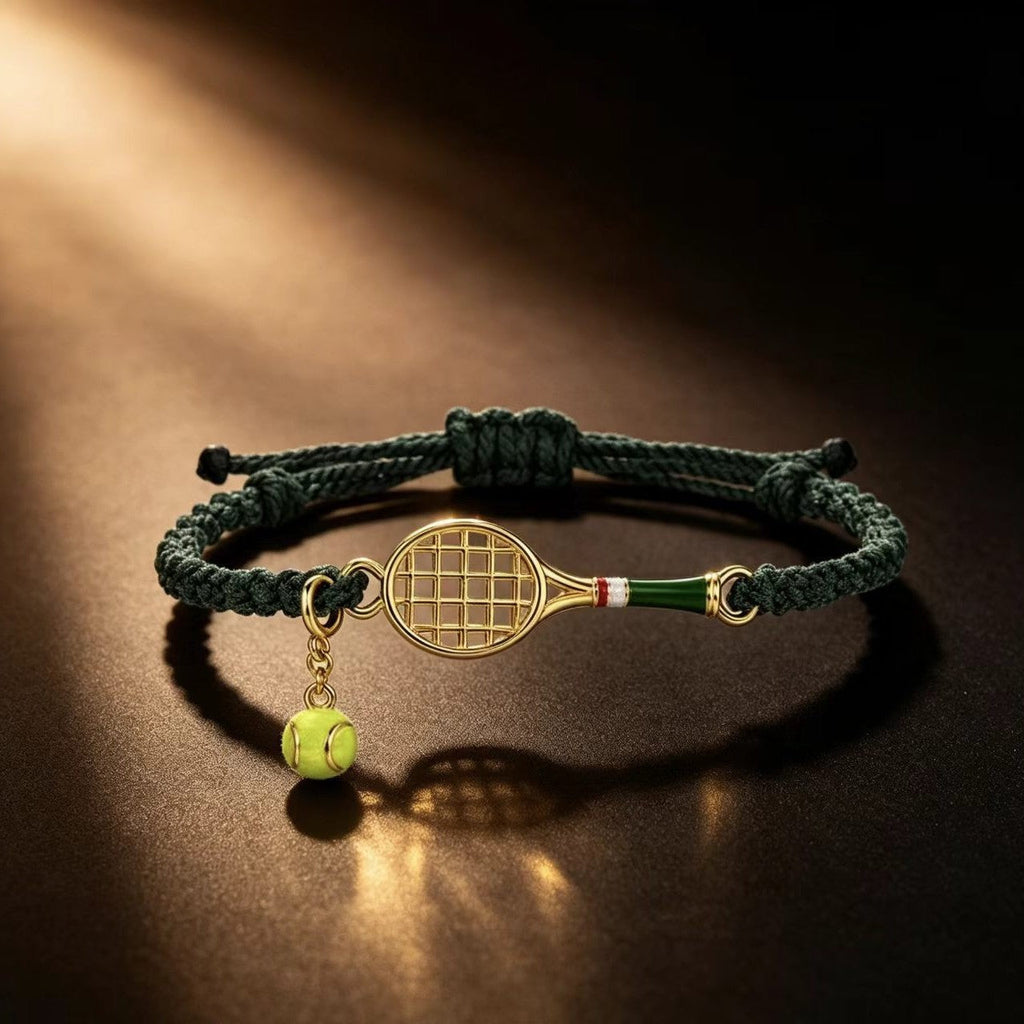 Golden Hollowed-out Woven Tennis Racket Bracelet