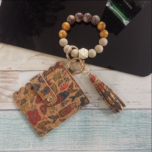 Silicone Bracelet Card Holder Coin Purse With Print