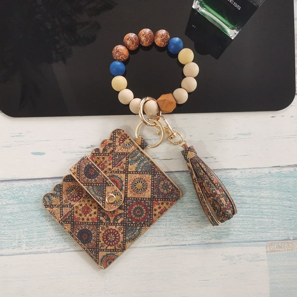 Silicone Bracelet Card Holder Coin Purse With Print